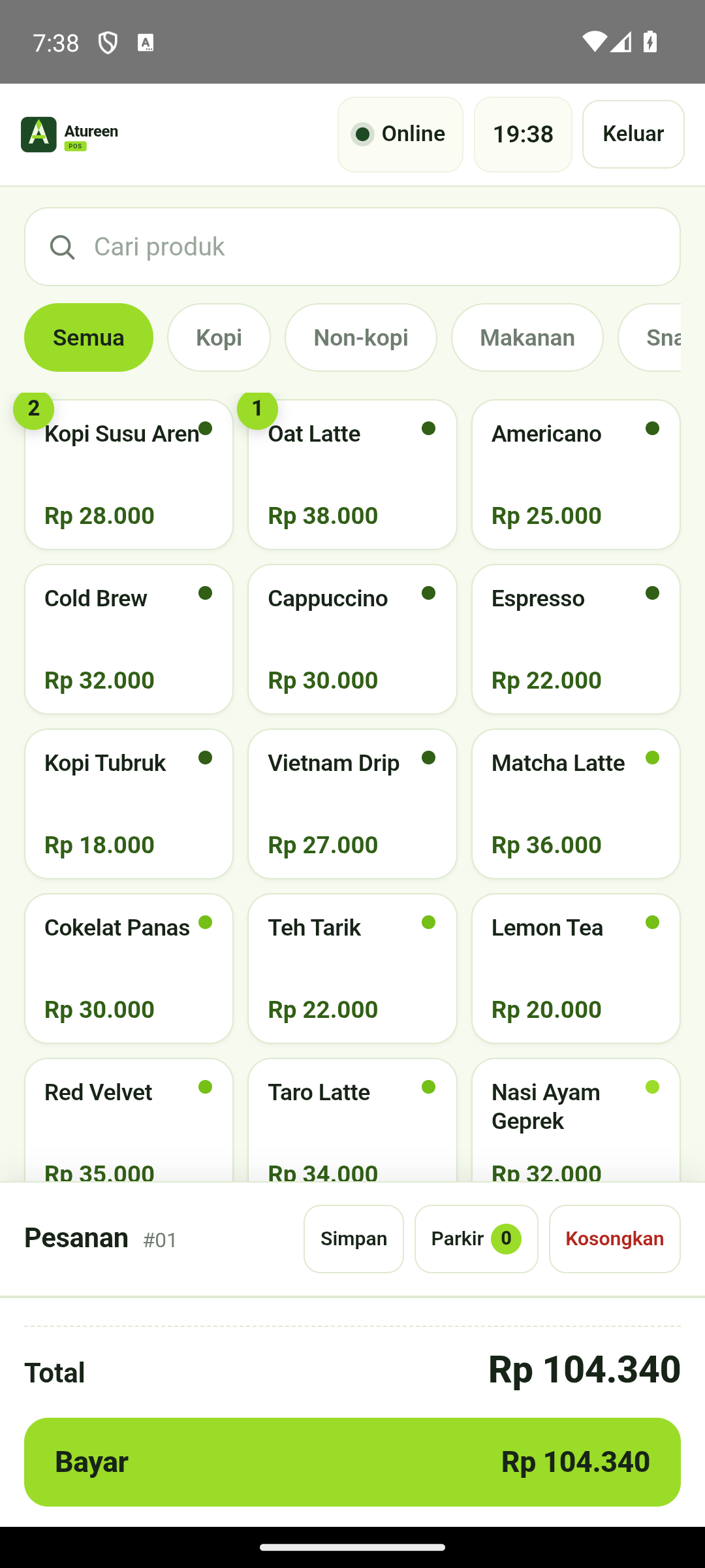 Atureen POS di iPhone dan Android